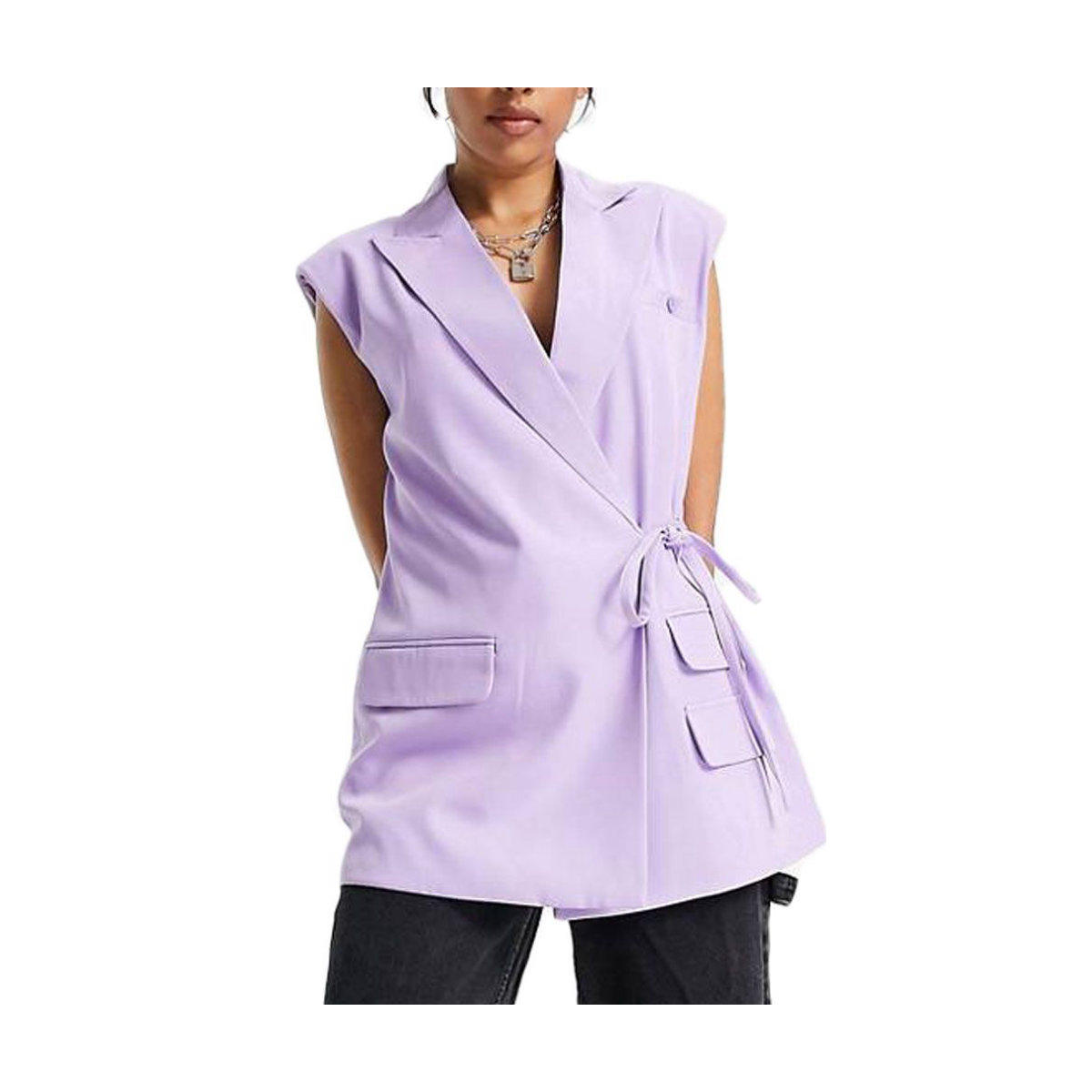 4th & Reckless Tie Front Sleeveless Blazer