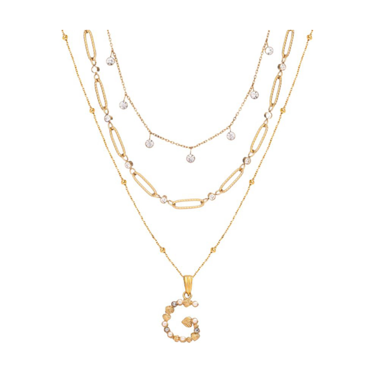 Abbott Lyon Crystal & Gemstone Initial Layered Set