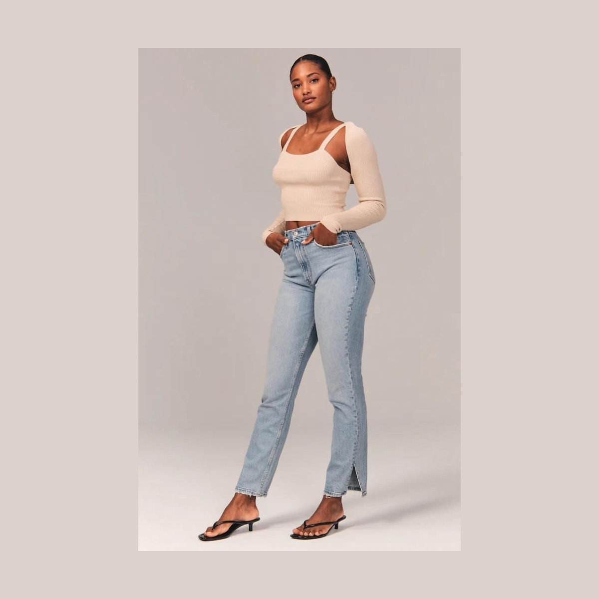 Abercrombie & Fitch Curve Love Ultra 90s High Rise Straight Jeans