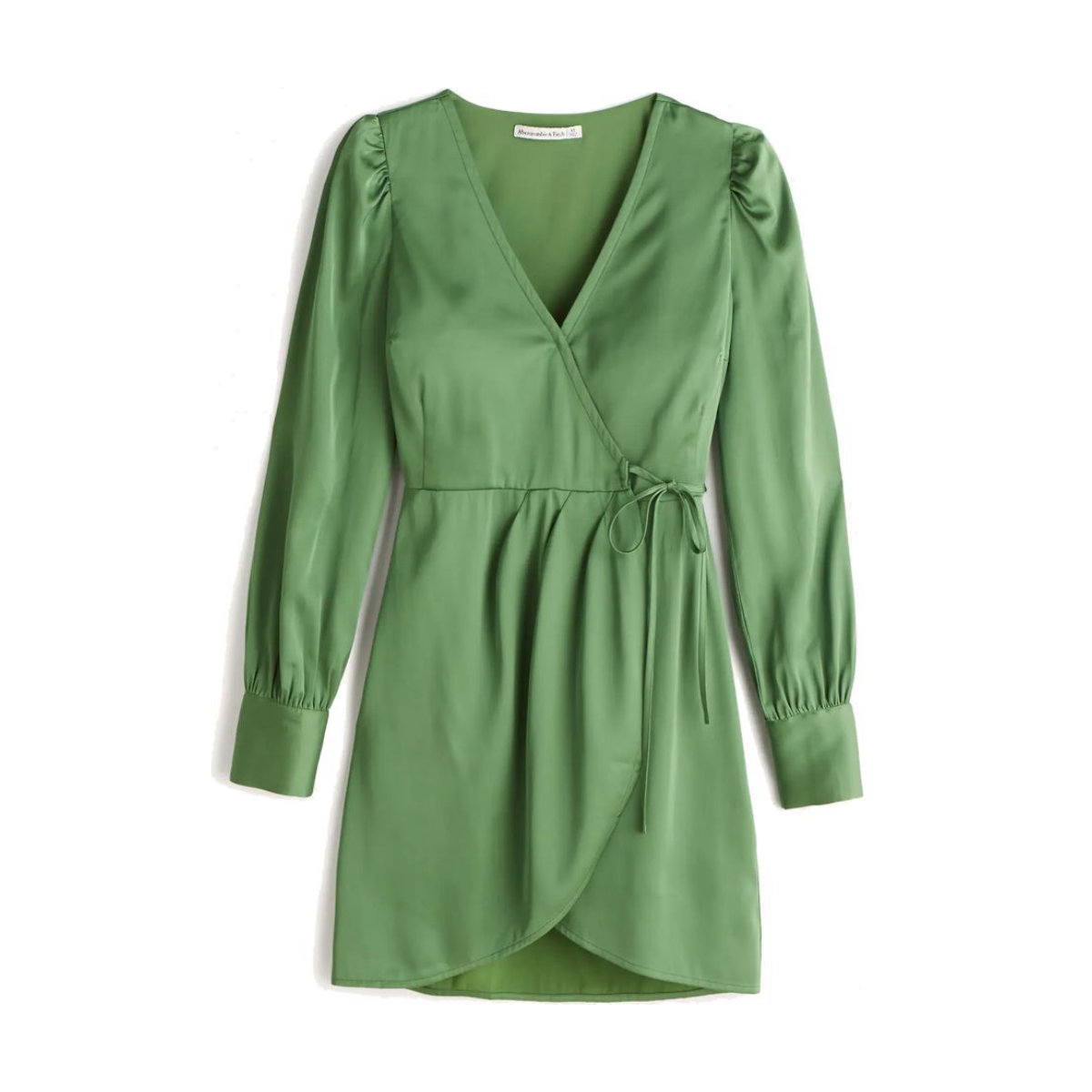 Abercrombie Long-Sleeve Satin Wrap Mini Dress