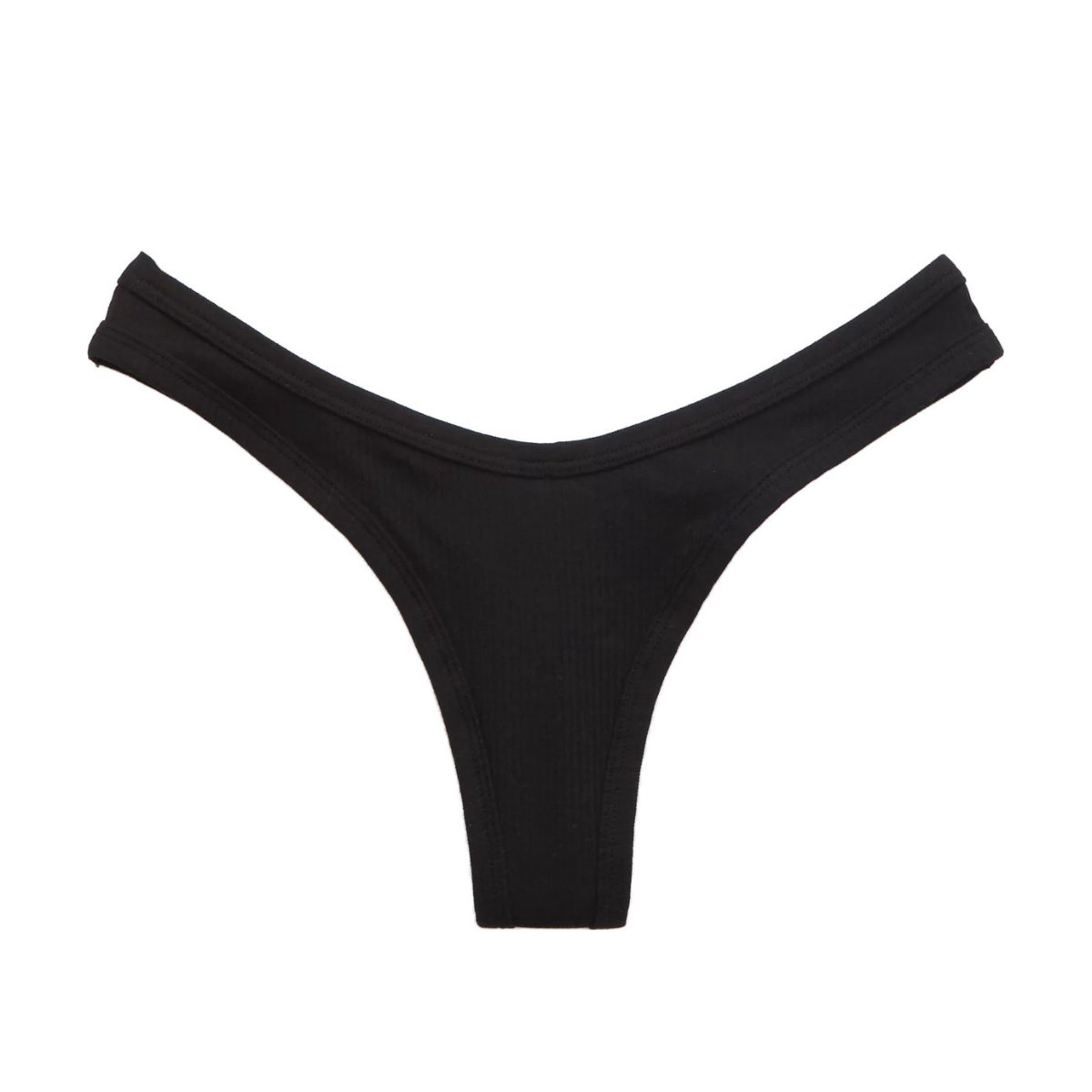 Aerie Ribbed Cotton High Cut Thong Underwear