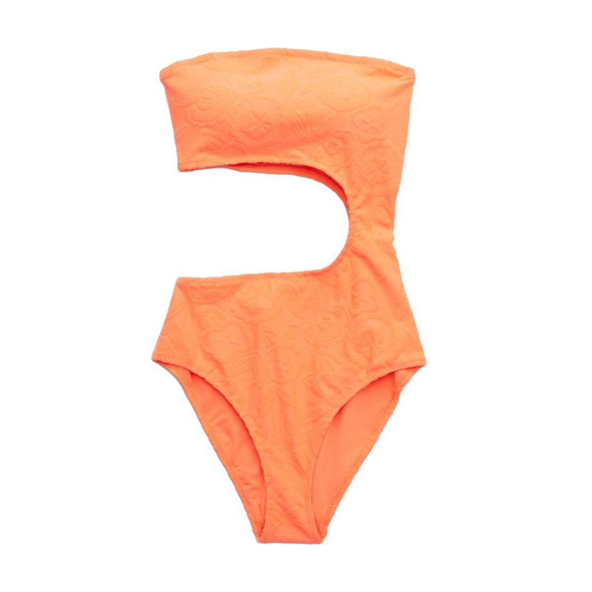 Aerie Terry Cut Out Bandeau One Piece Swimsuit