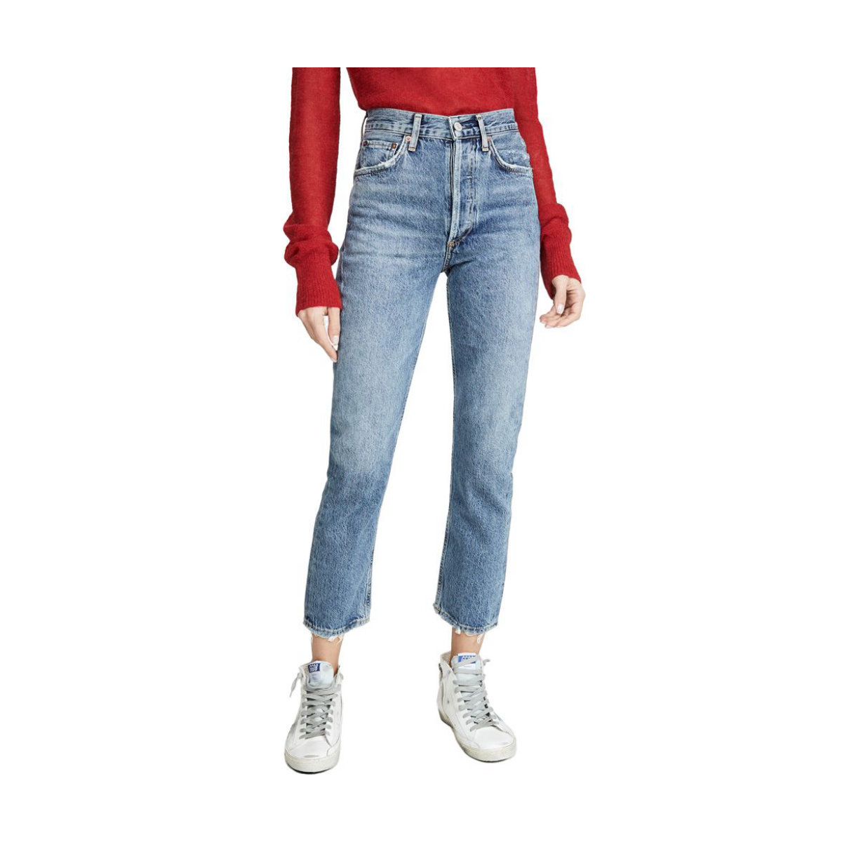 Agolde Riley High Rise Straight Crop Jeans