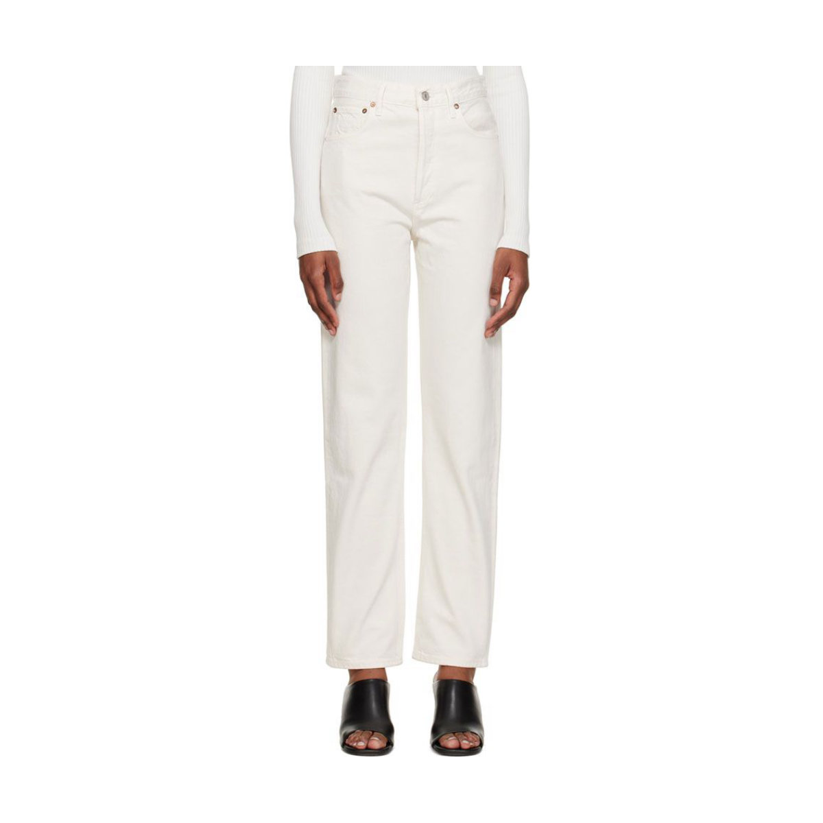 Agolde White 90's Pinch Waist Jeans