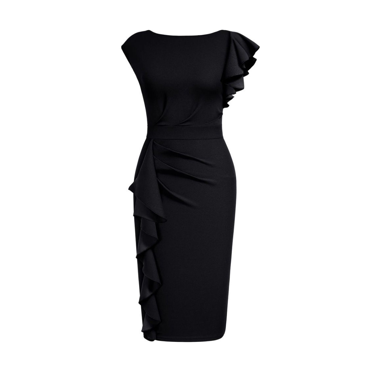 AISIZE Women's Ruffle Sleeves Pencil Dress