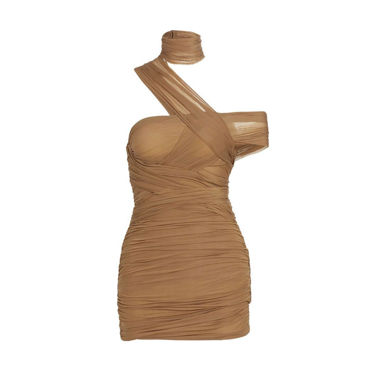 Alexander Wang Ruched One-Shoulder Mini Dress