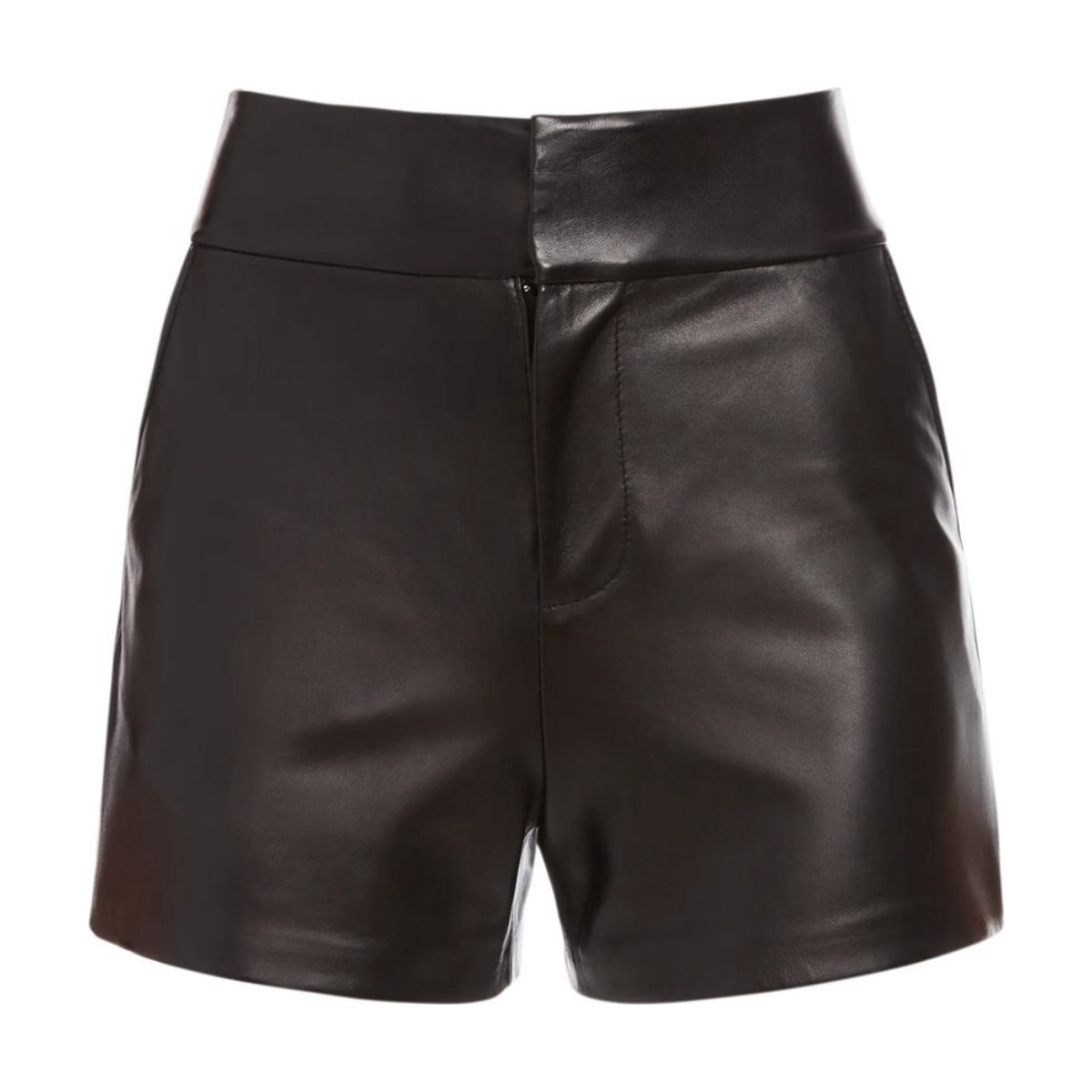 Alice + Olivia Cady High-Waisted Leather Short
