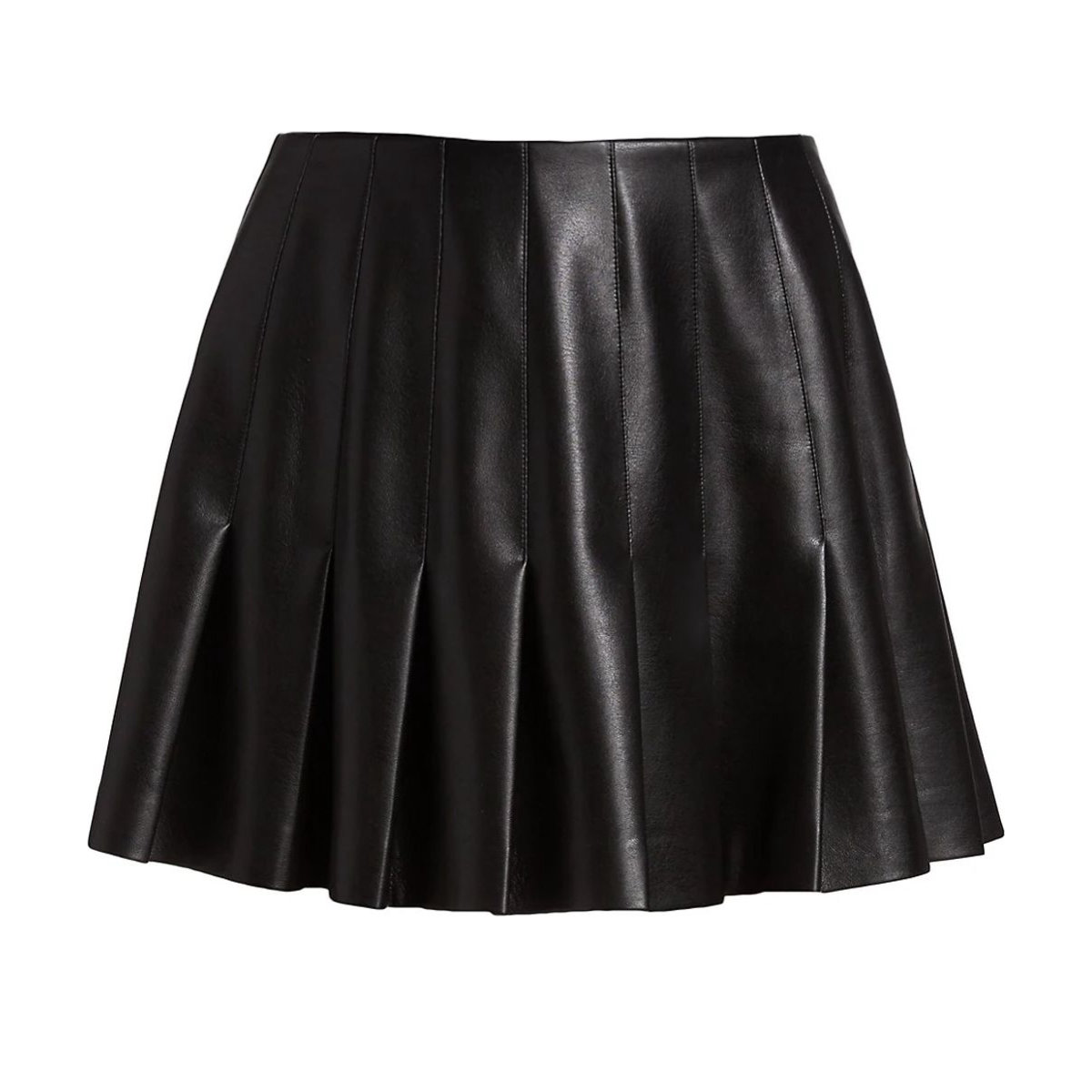 Alice + Olivia Carter Vegan Leather Pleated Mini Skirt
