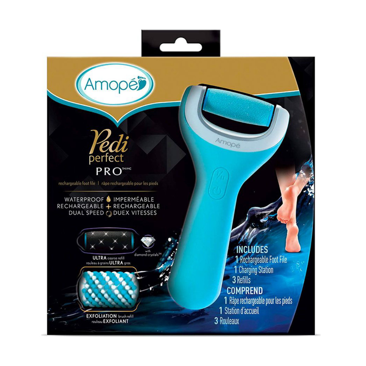 Amope Pedi Perfect Wet & Dry Rechargeable Foot File