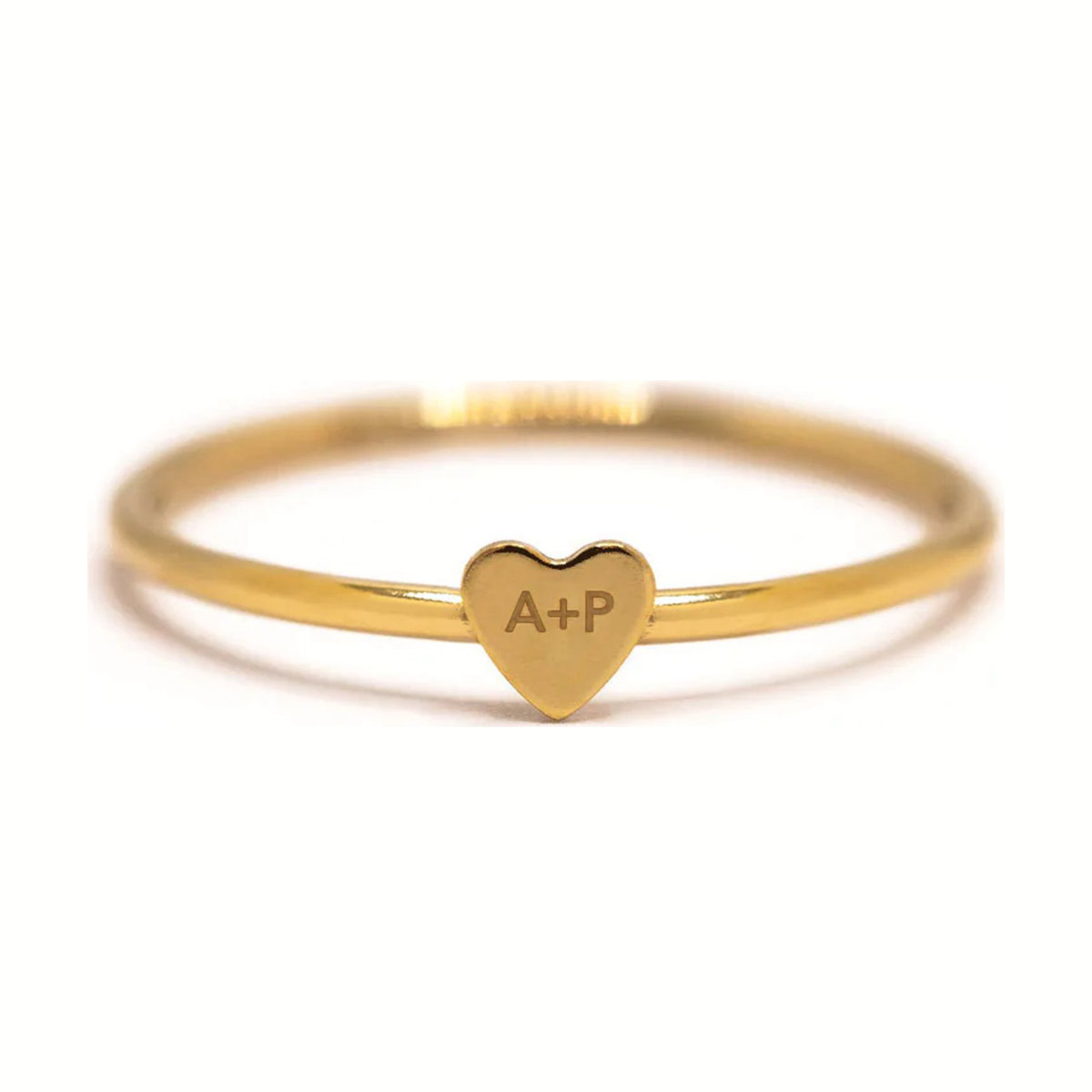 Amyo Tiny Heart Couple Initial Ring