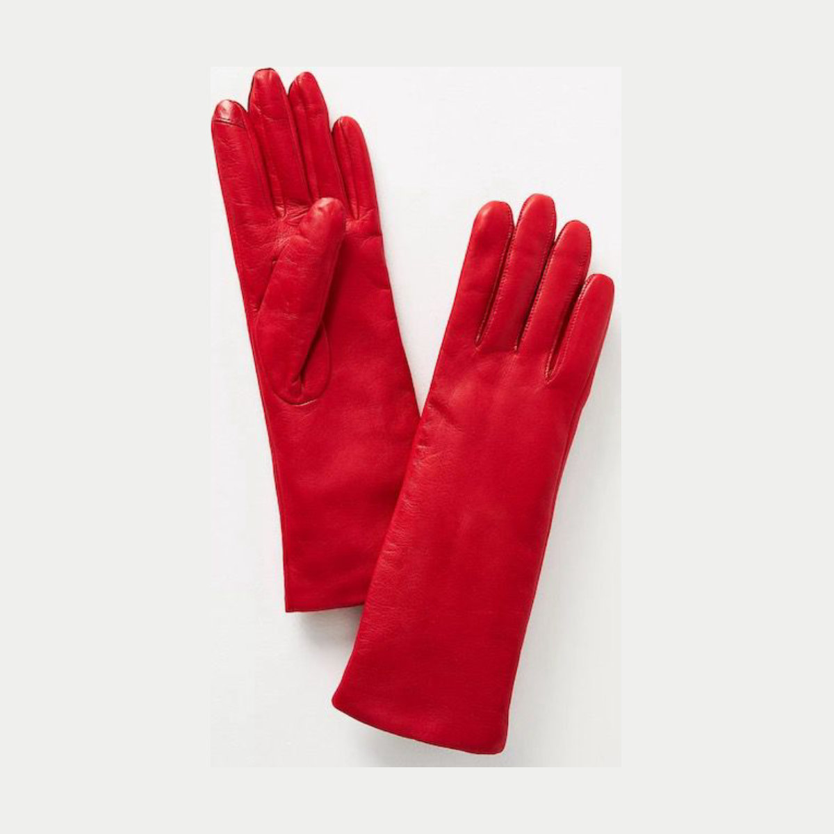 Anthropologie Classic Red Leather Gloves