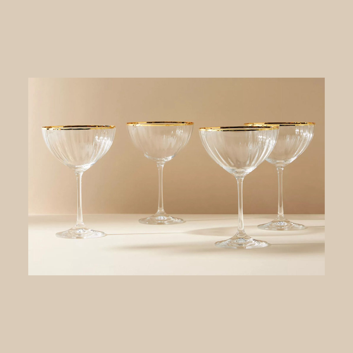 Anthropologie Waterfall Coupe Glasses, Set of 4