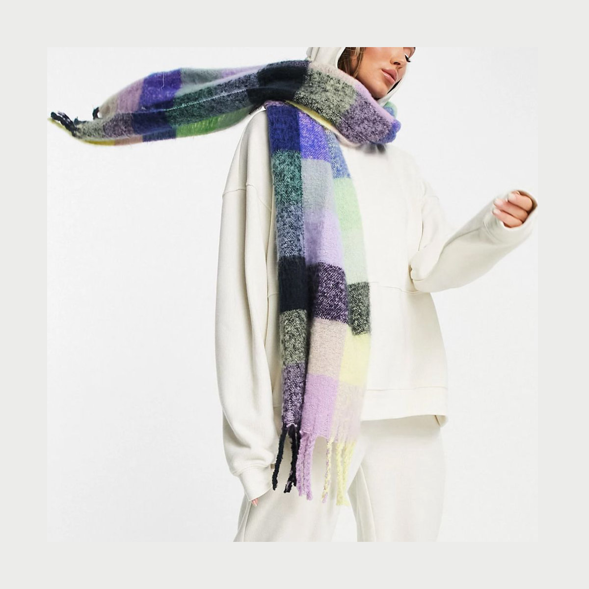 Asos Design Fluffy Tassel Scarf