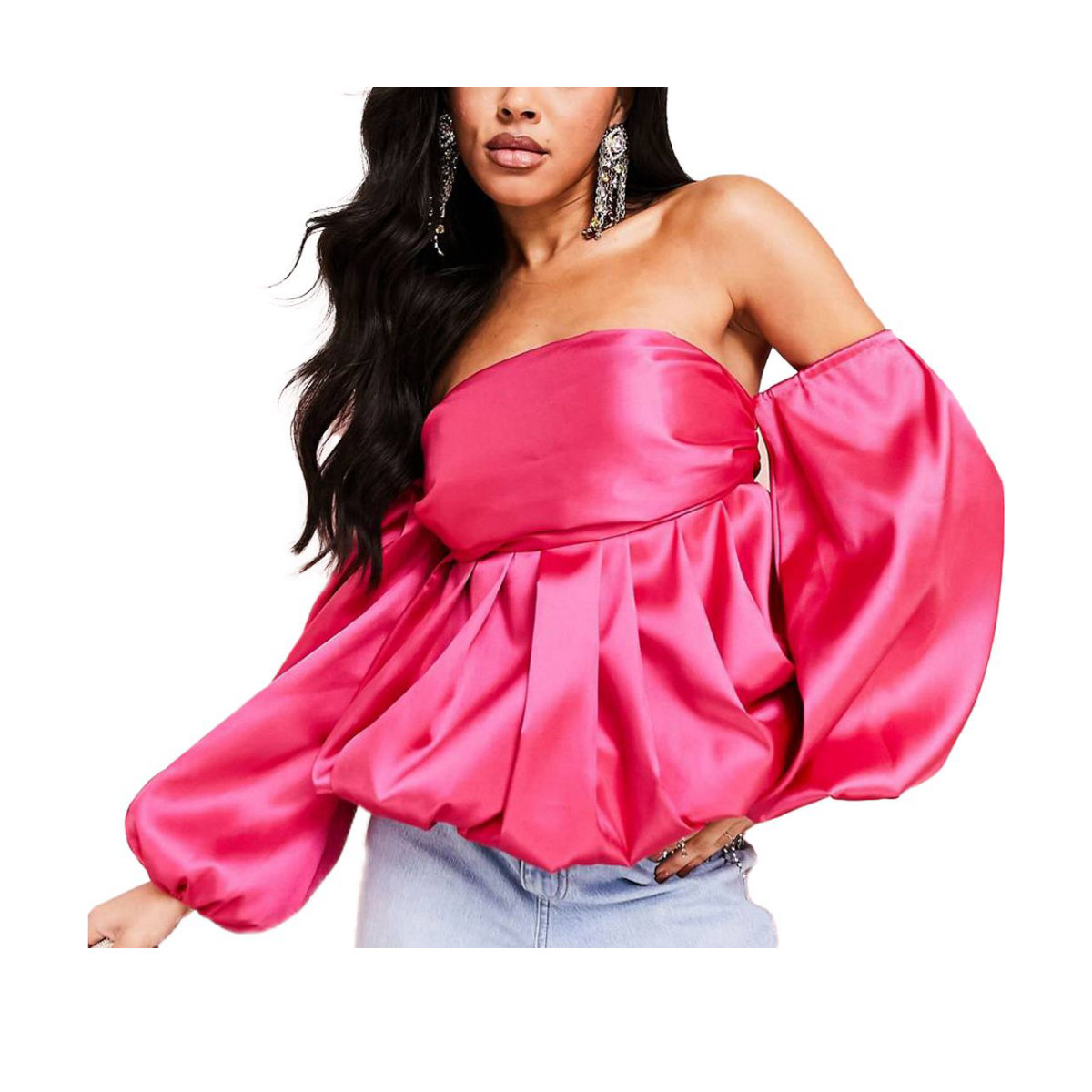 ASOS Luxe Bubble Babydoll Satin Top