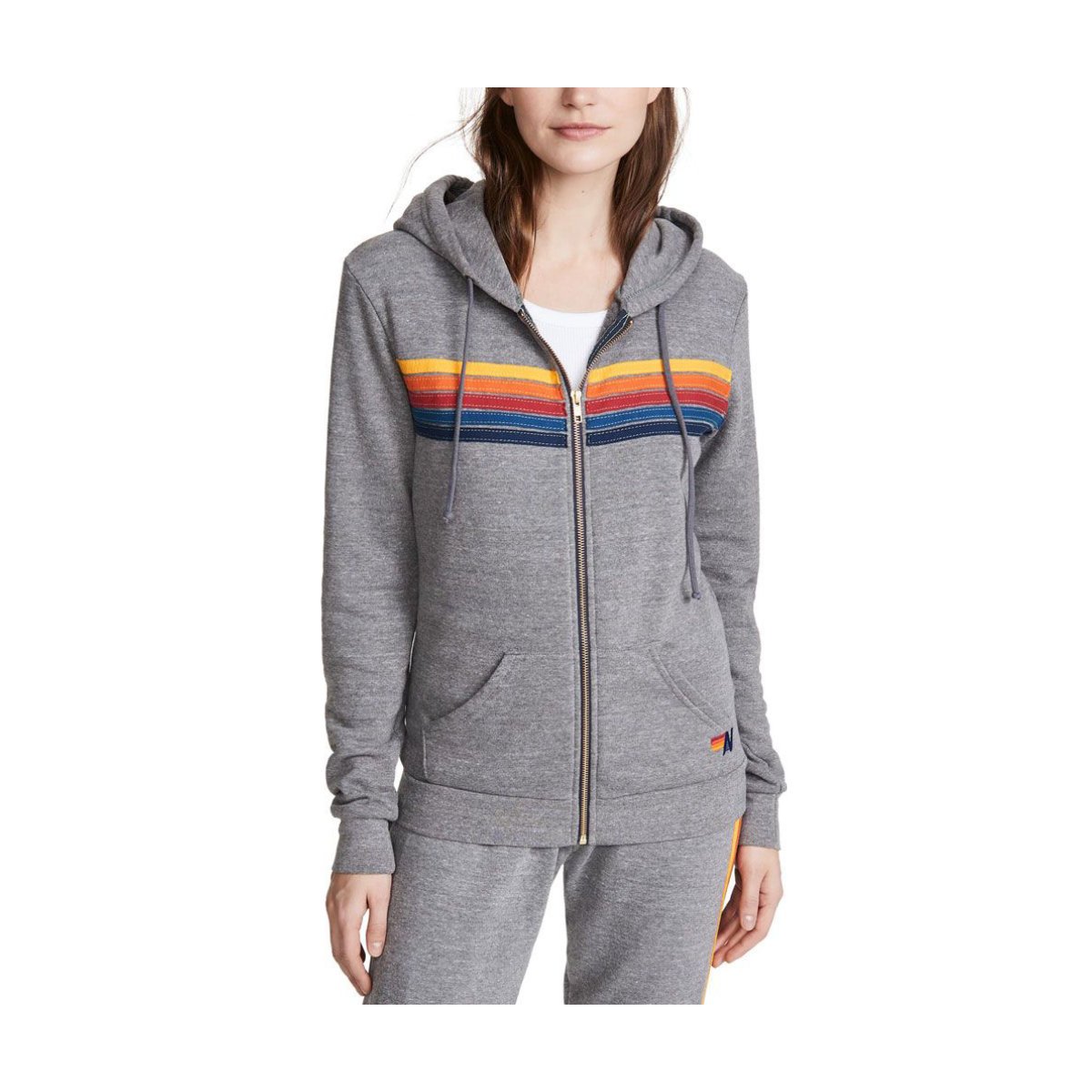 Aviator Nation 5 Stripe Zip Hoodie