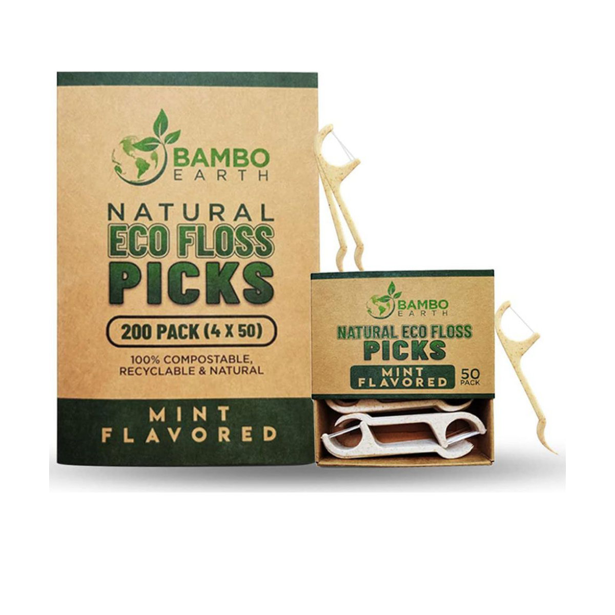 Bambo Earth Natural Dental Floss Picks