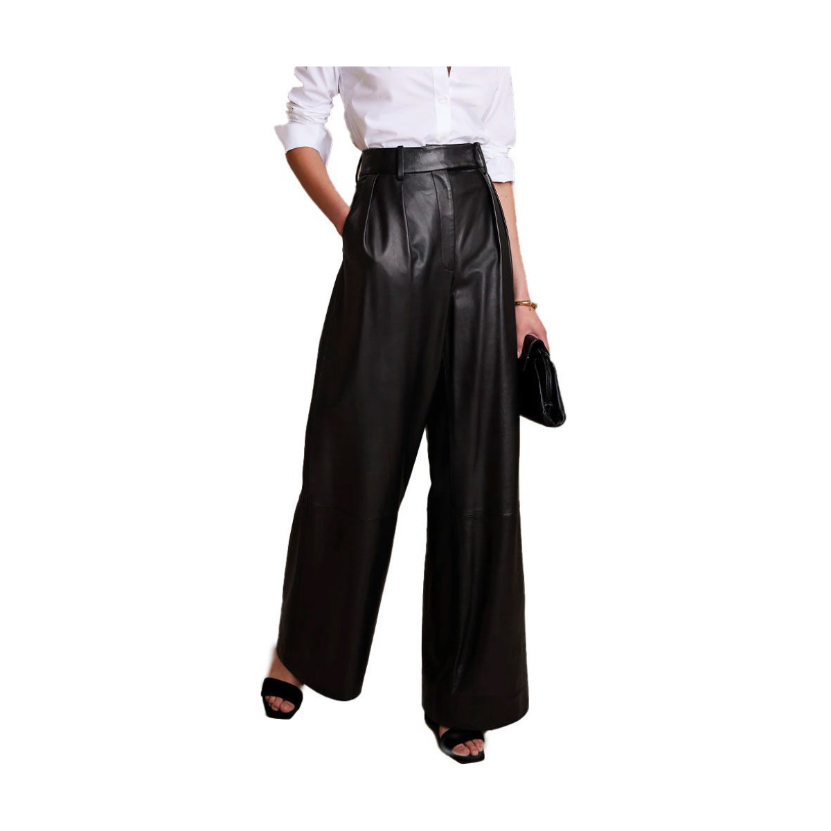 Banana Republic Cruise Leather Wide-Leg Pant