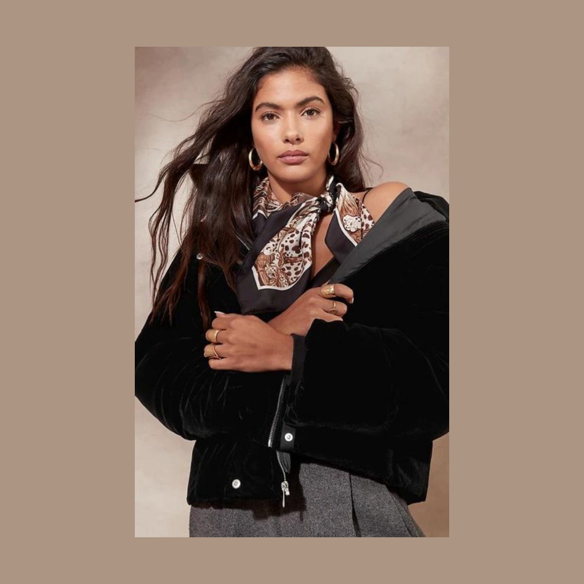 Banana Republic Velvet Puffer Jacket