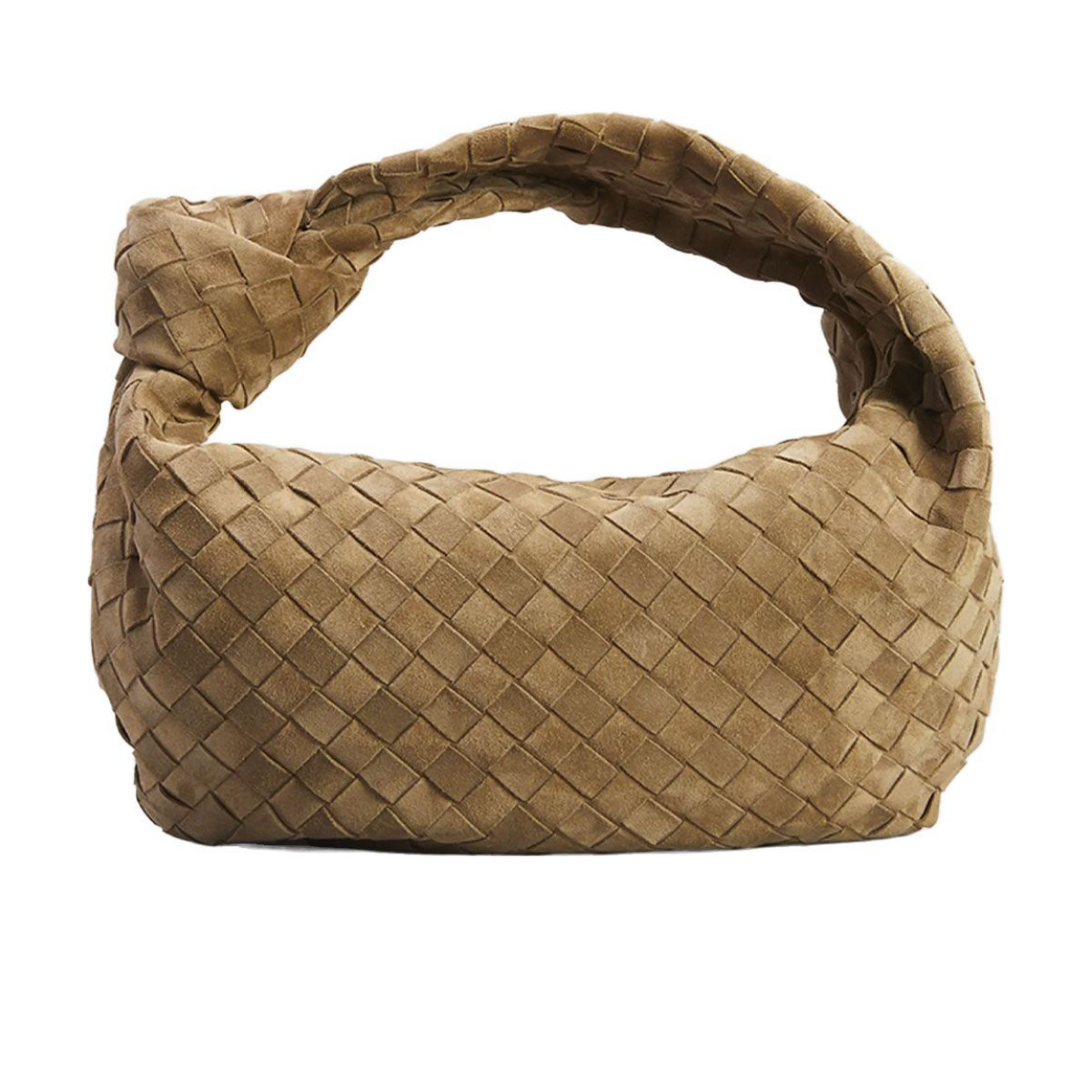 Bottega Veneta Jodie Teen Intrecciato Cashmere Suede Shoulder Bag