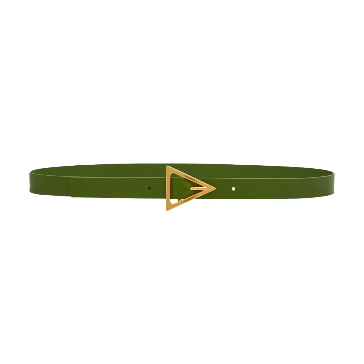 Bottega Veneta Triangle Buckle Skinny Leather Belt