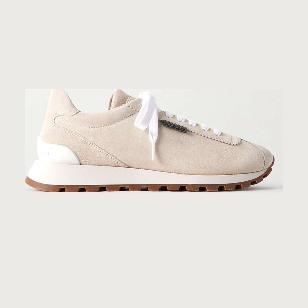Brunello Cucinelli Bead-embellished suede sneakers