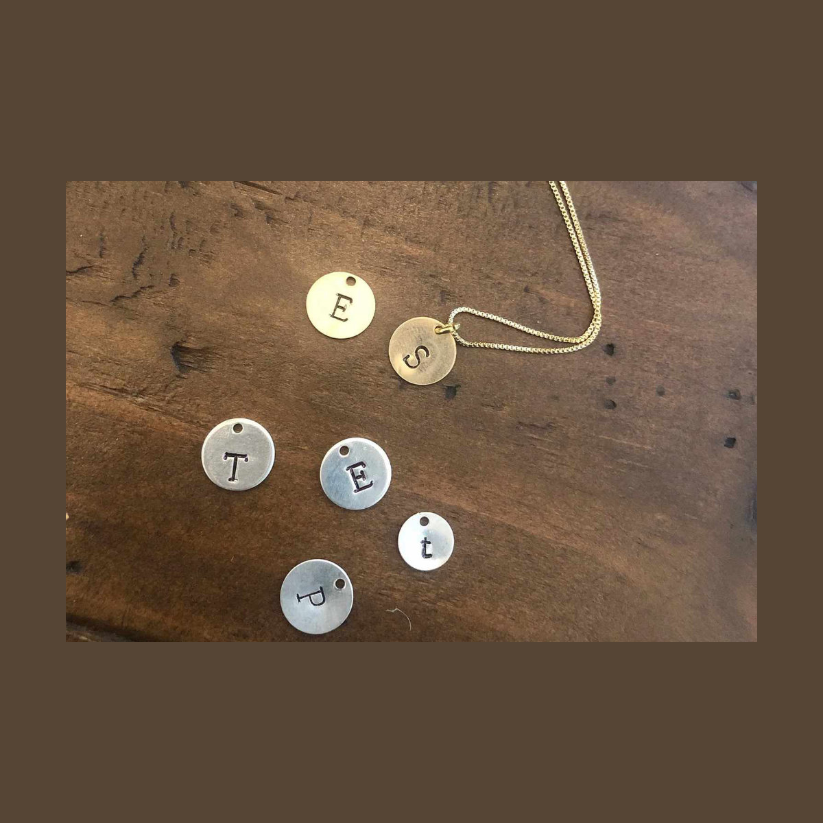 Bubs & Sass Initial Hand Stamped Necklace