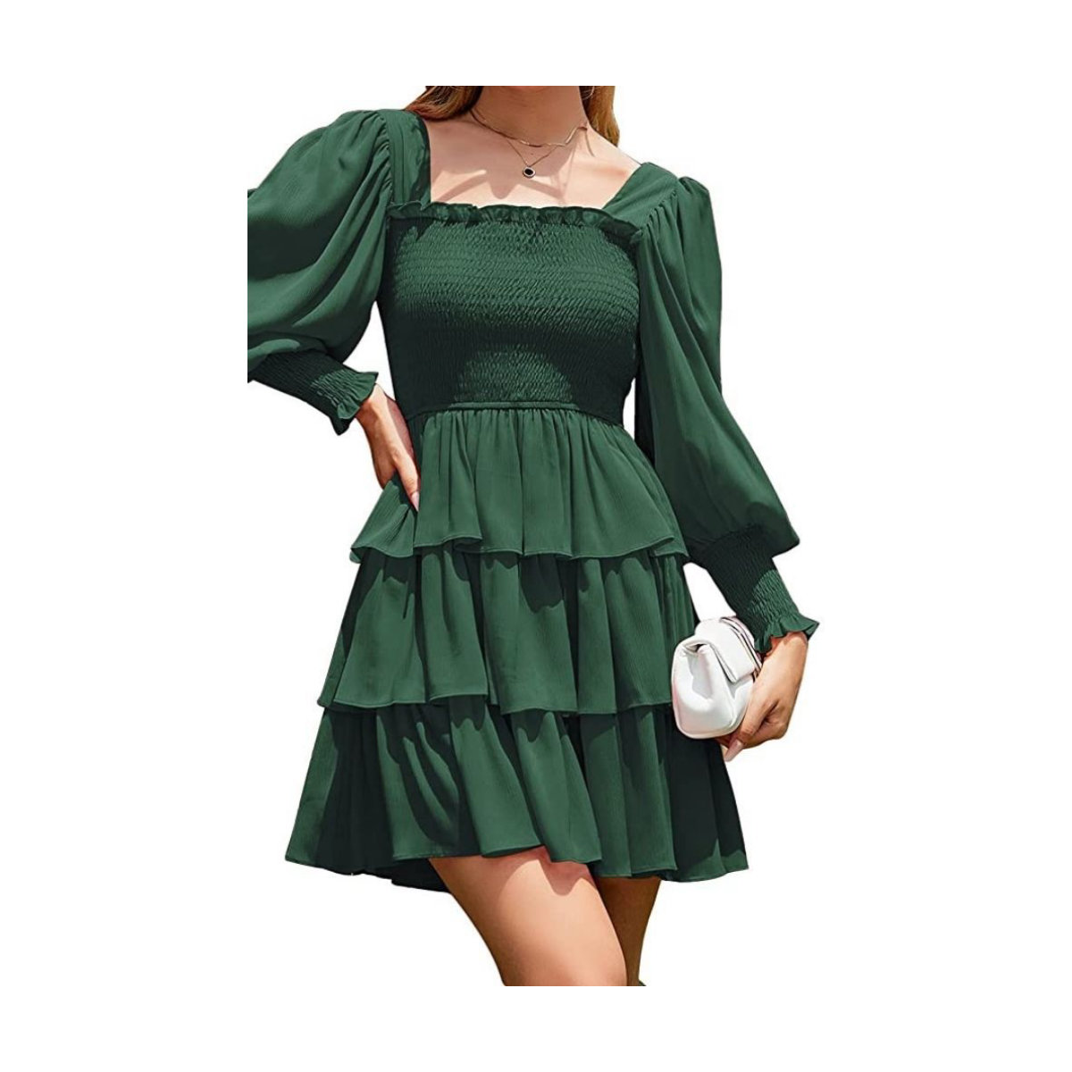 Byinns Square Neck Ruffle Dress