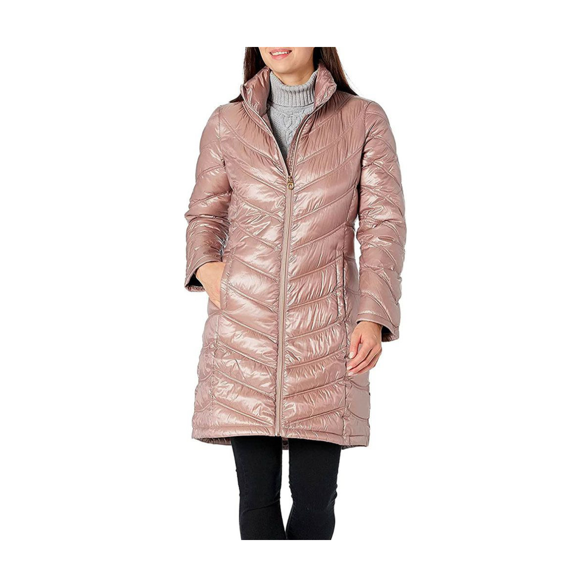 Calvin Klein Hooded Chevron Packable Down Jacket