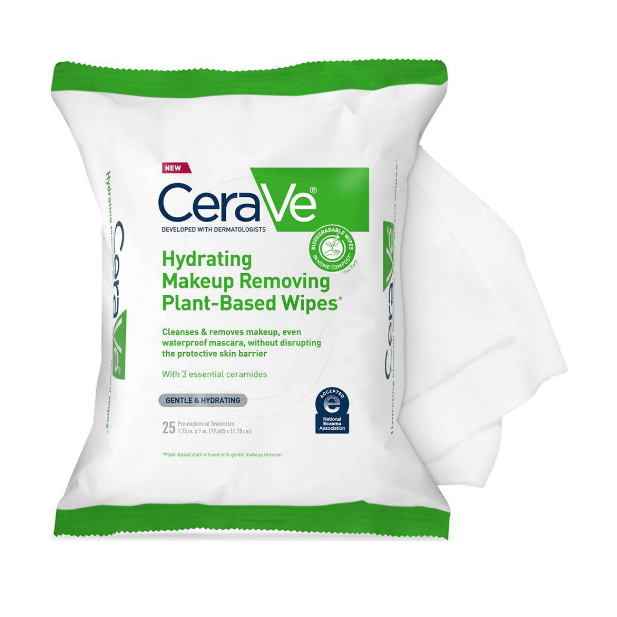 CeraVe Hydrating Makeup Removing Plant-Based Wipes