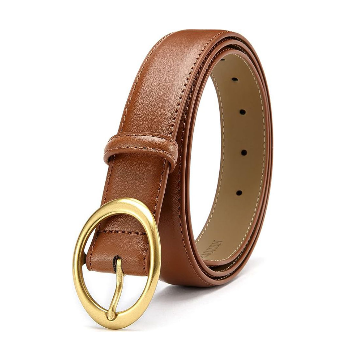 CHAOREN Leather Belt with Gold Buckle