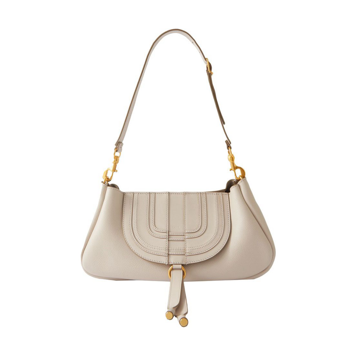 Chloe Marcie tasseled textured-leather shoulder bag