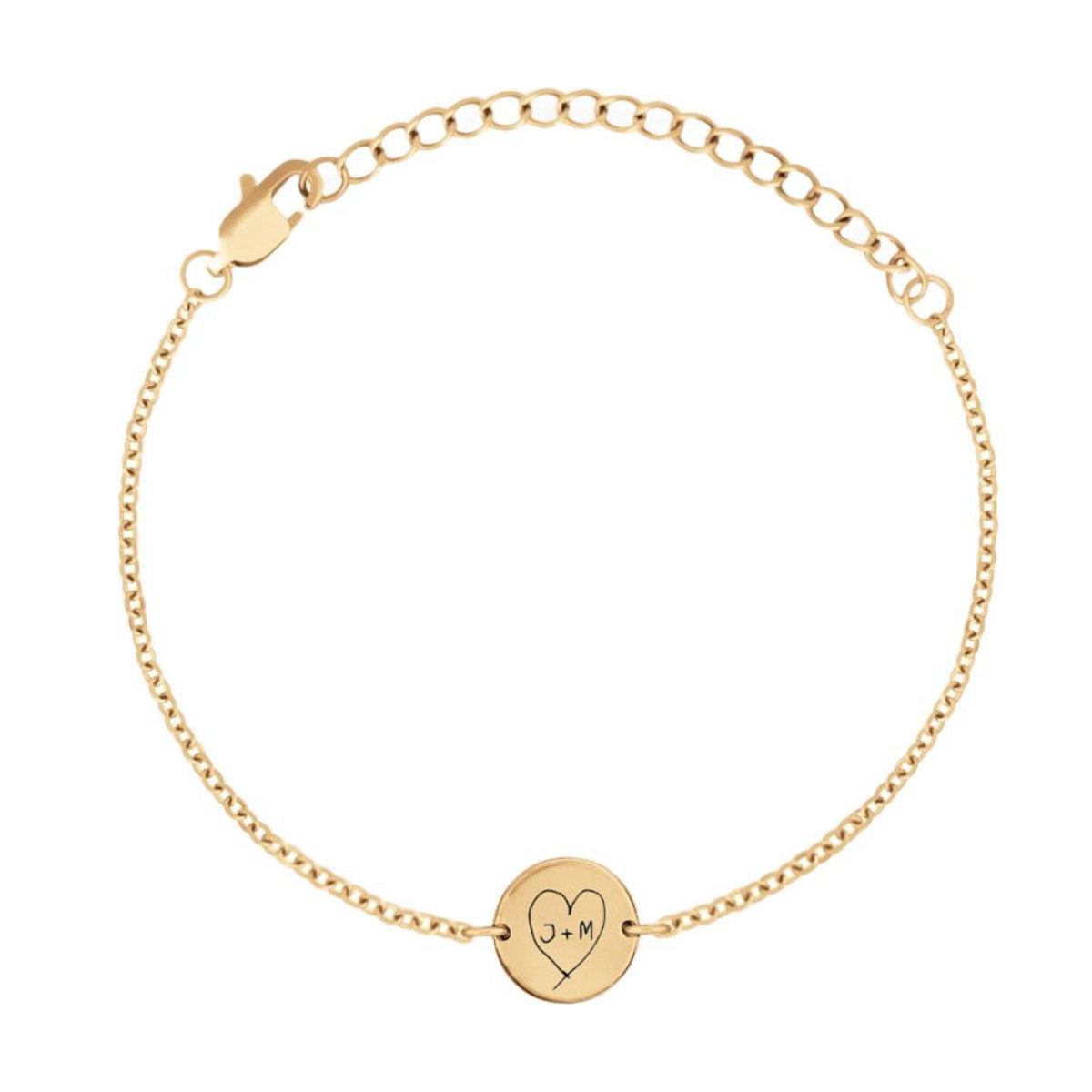 Custom Cuff Minimal Handwriting Coin Bracelet