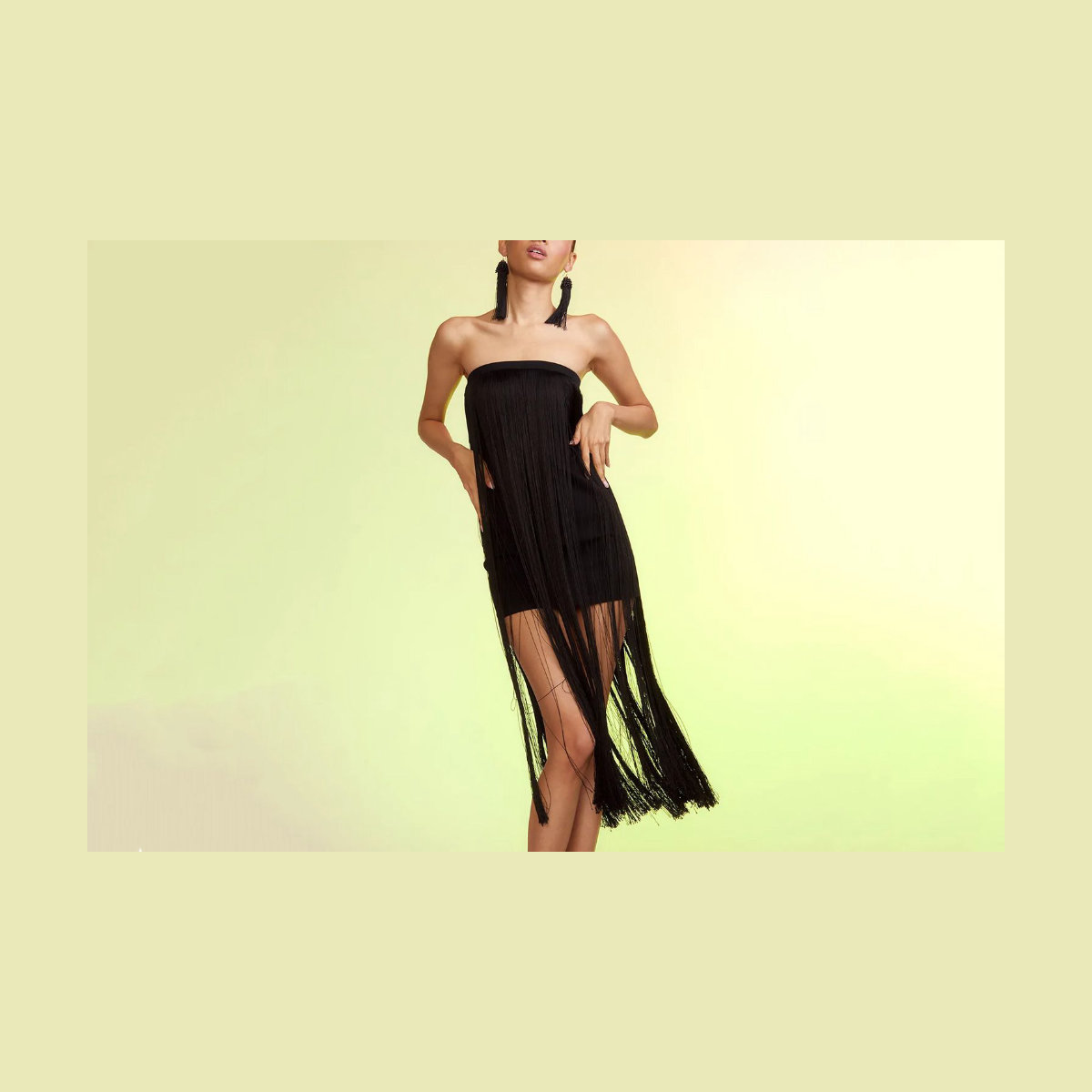 Cynthia Rowley Gabrielle Strapless Fringe Dress