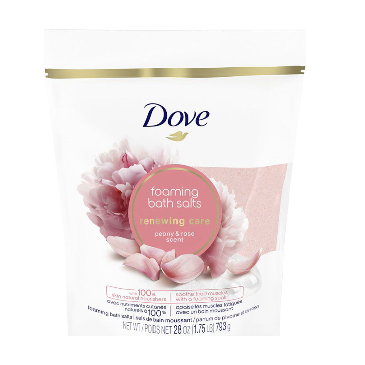 Dove Renewing Care Foaming Bath Salts Peony and Rose
