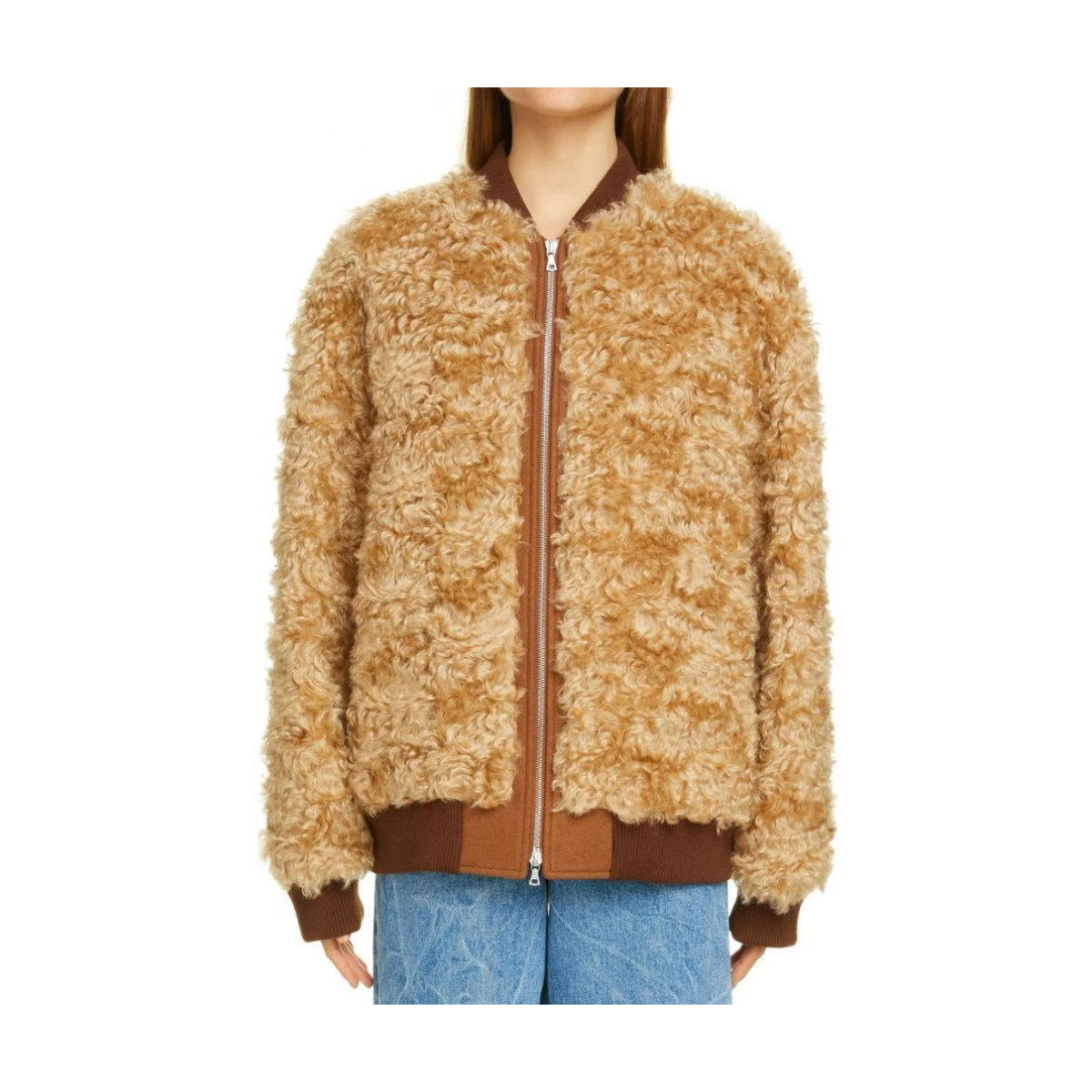 Dries Van Noten Faux Shearling and Felt Bomber Jacket