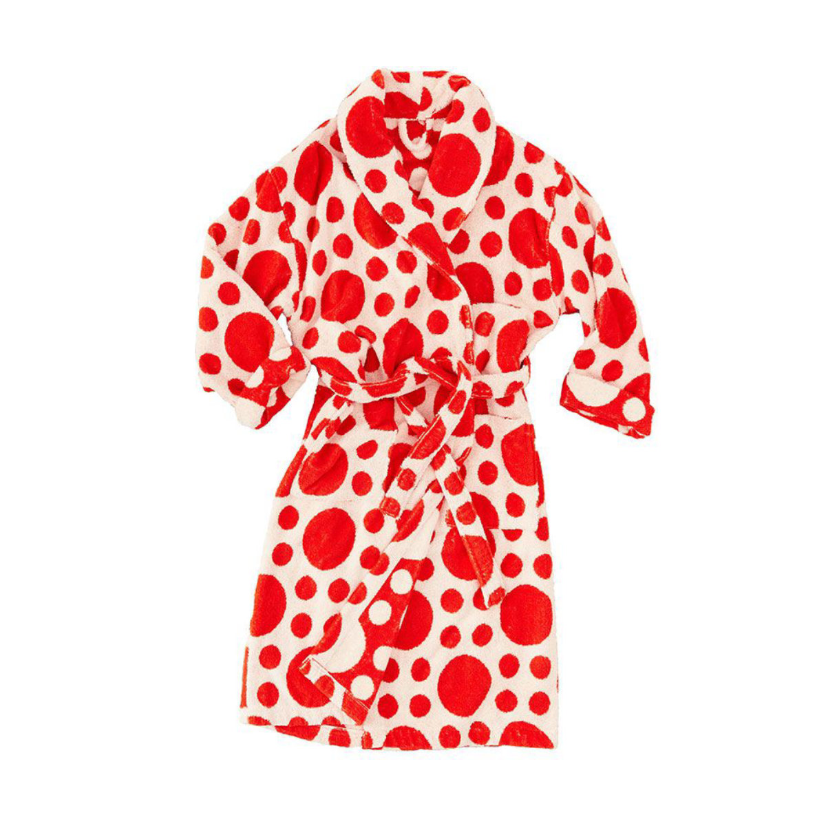 Dusen Dusen Polka Dot Cotton Terry Bath Robe