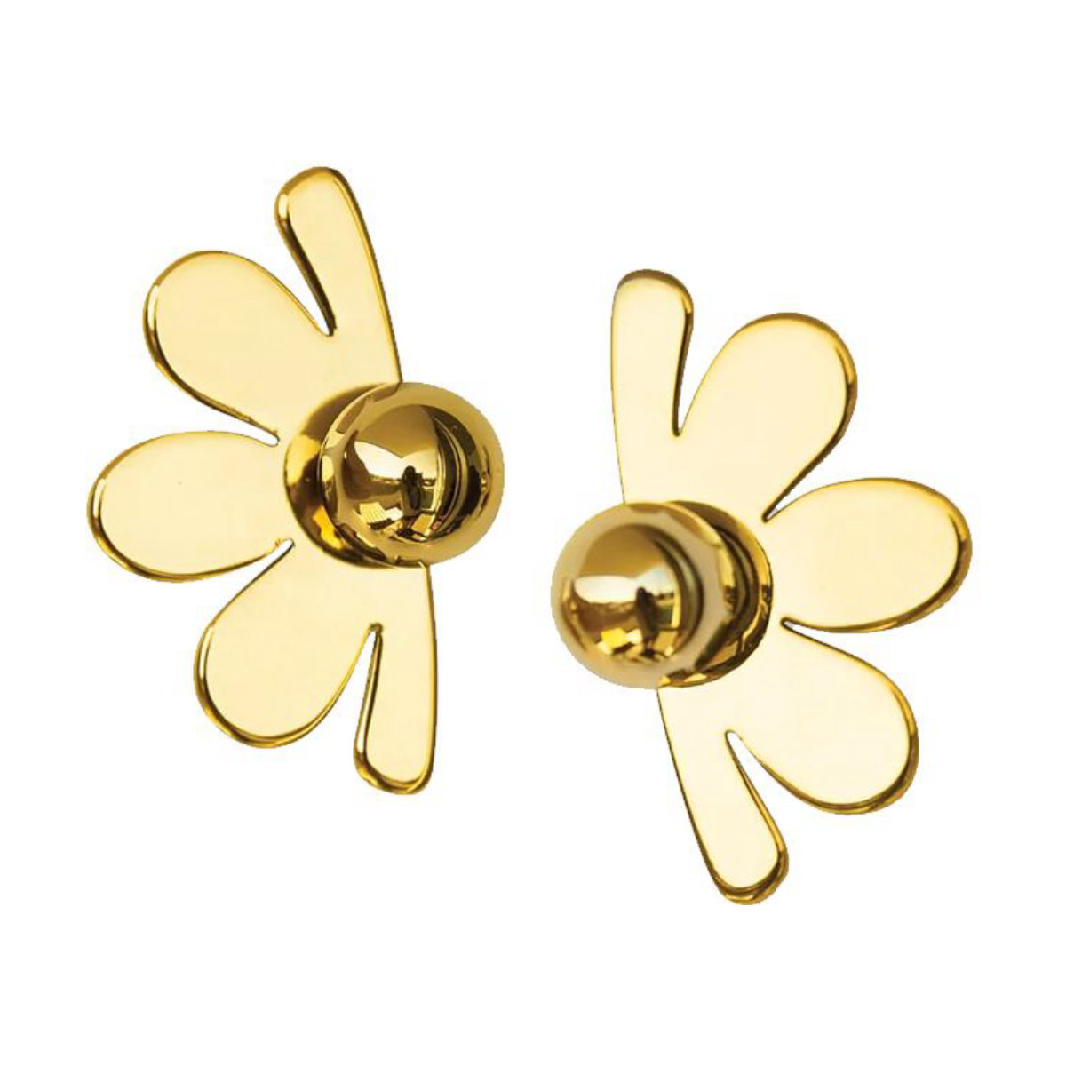 Eara Gold Daisy Clip-On Earrings