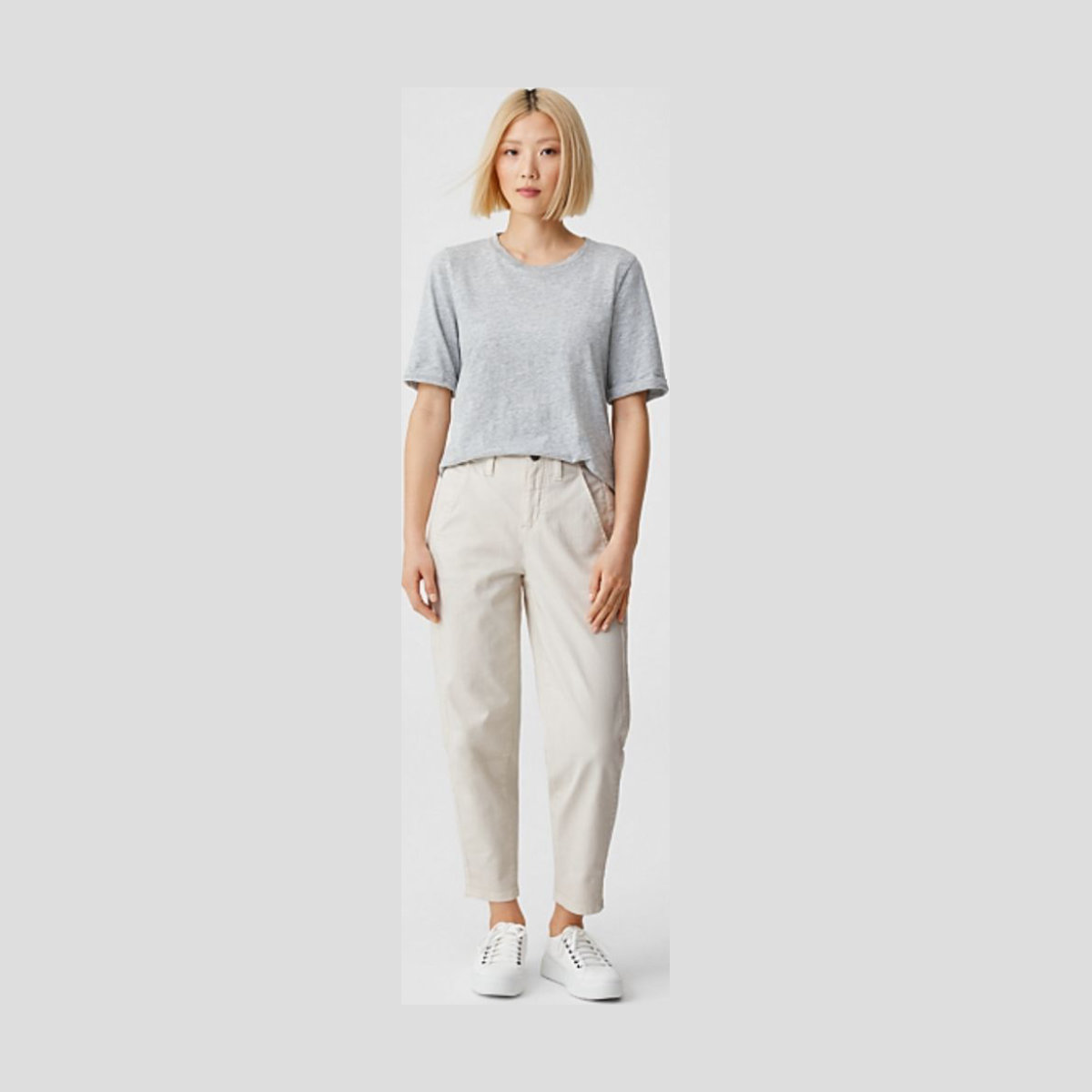 Eileen Fisher Undyed Organic Cotton Stretch Ankle Jeans