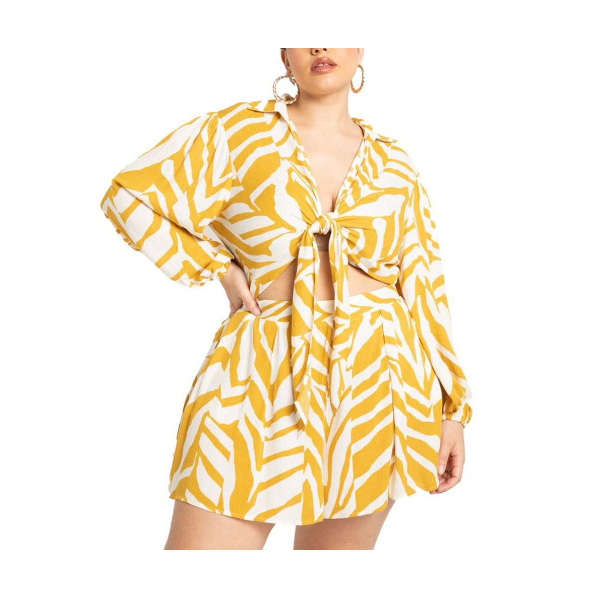 Eloquii Tie Front Easy Blouse