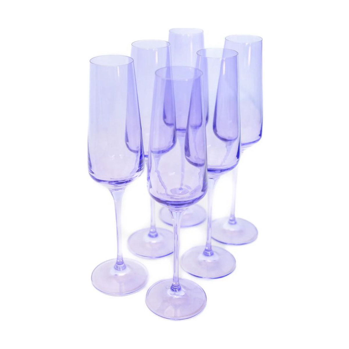 Estelle Colored Champagne Flutes in Lavender