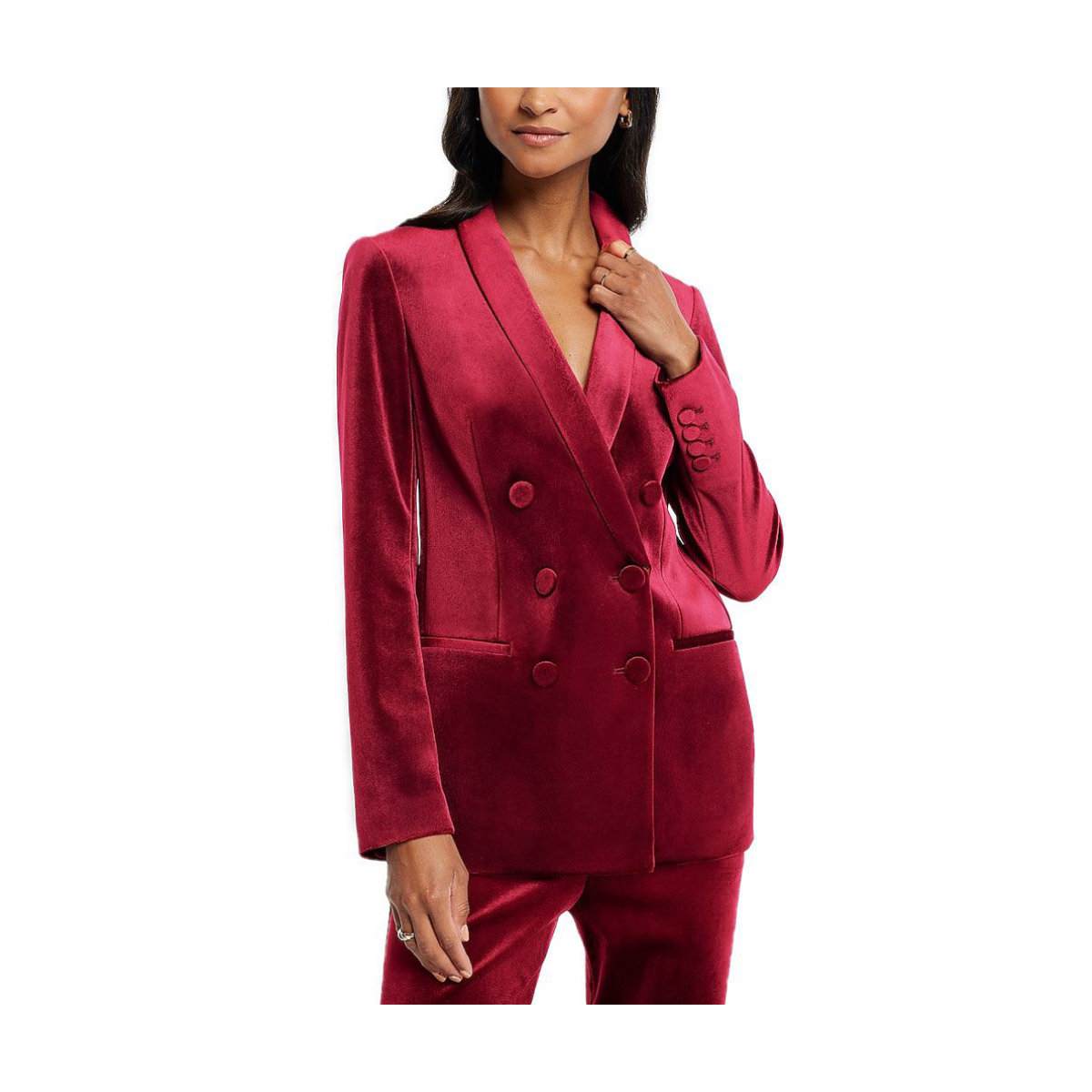 Express Velvet Double Breasted Shawl Collar Blazer