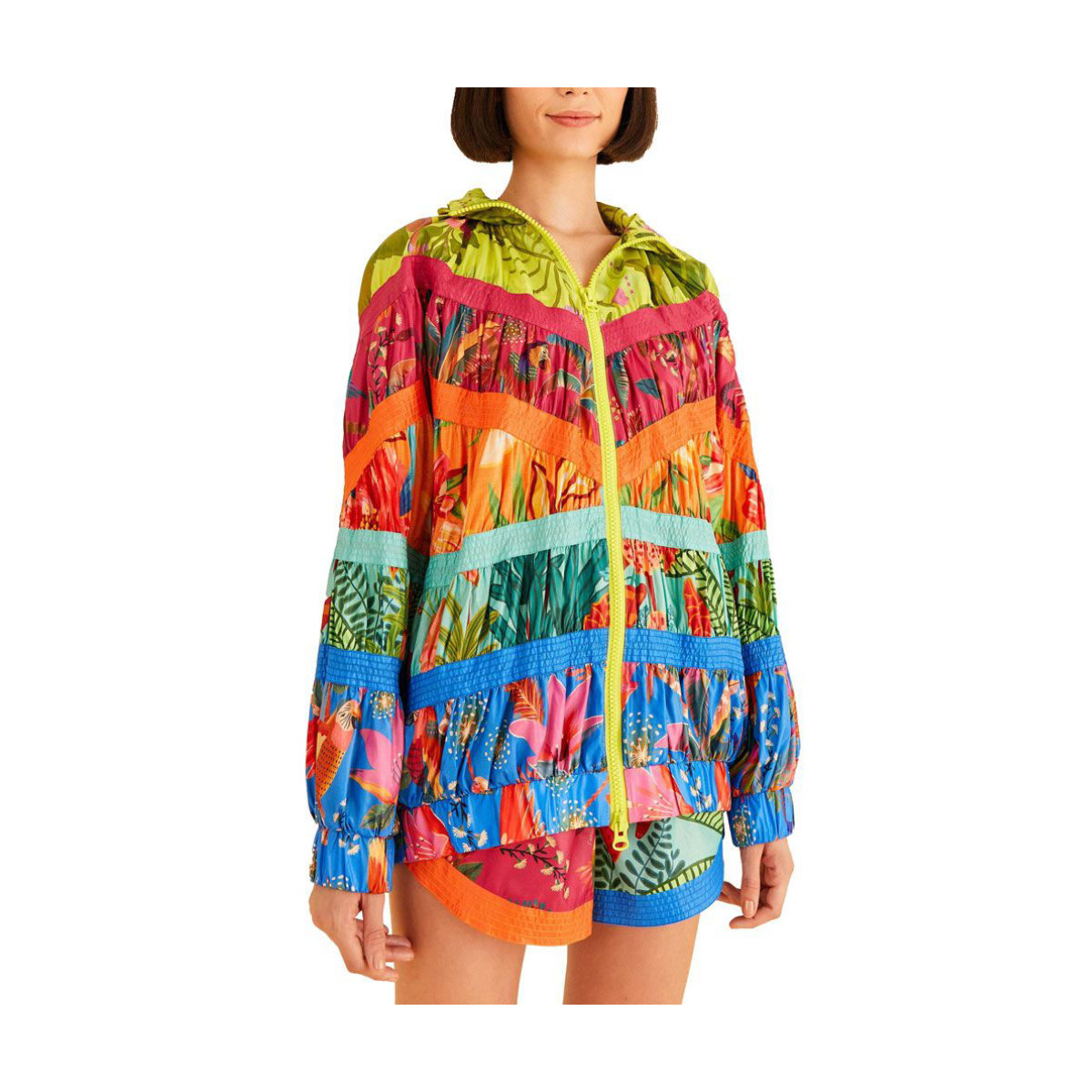 Farm Rio Mixed Prints Windbreaker