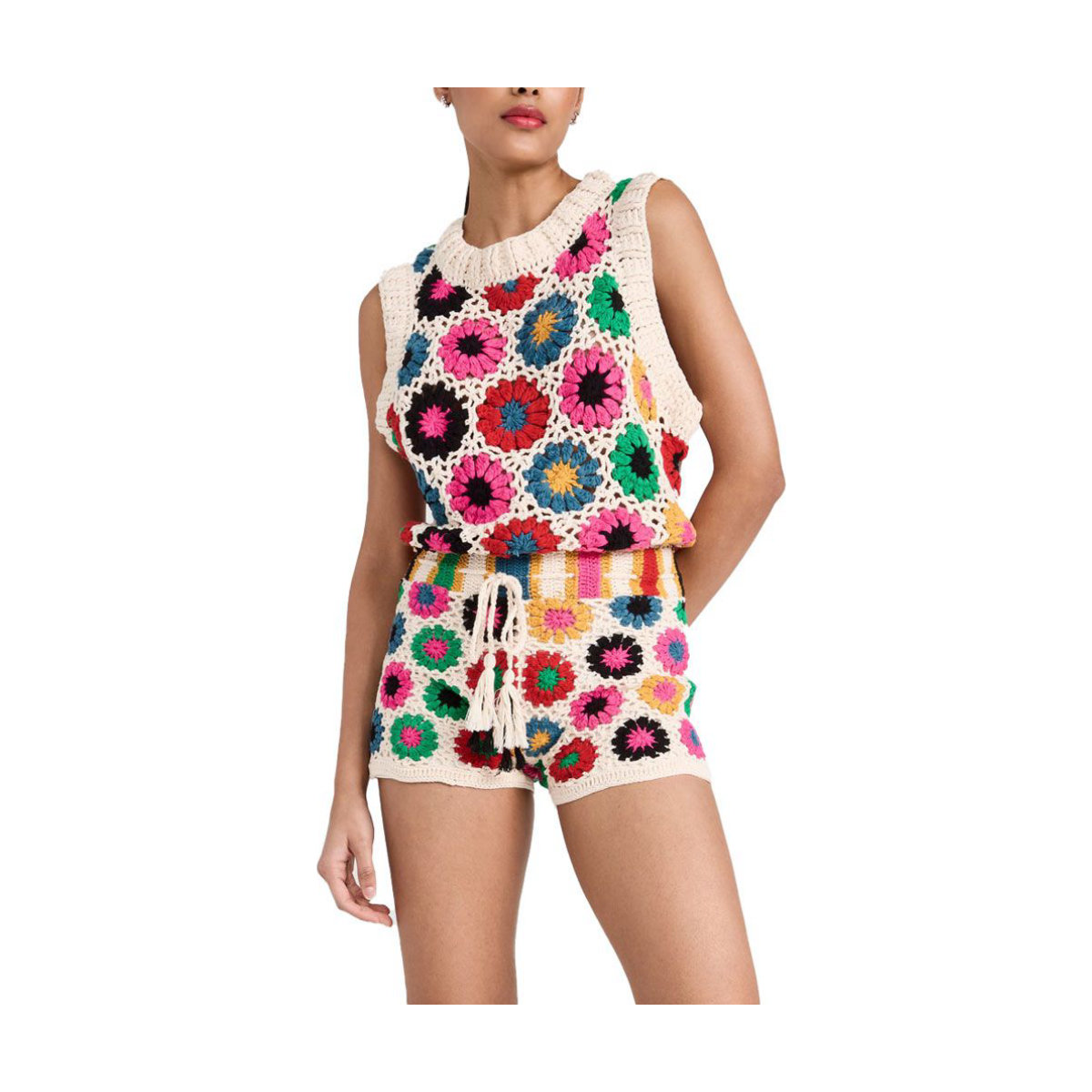 Farm Rio Multi Circles Crochet Vest