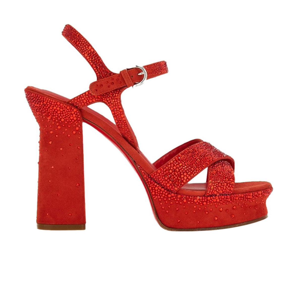 Ferragamo Platform Sandal with Dégradé Crystals