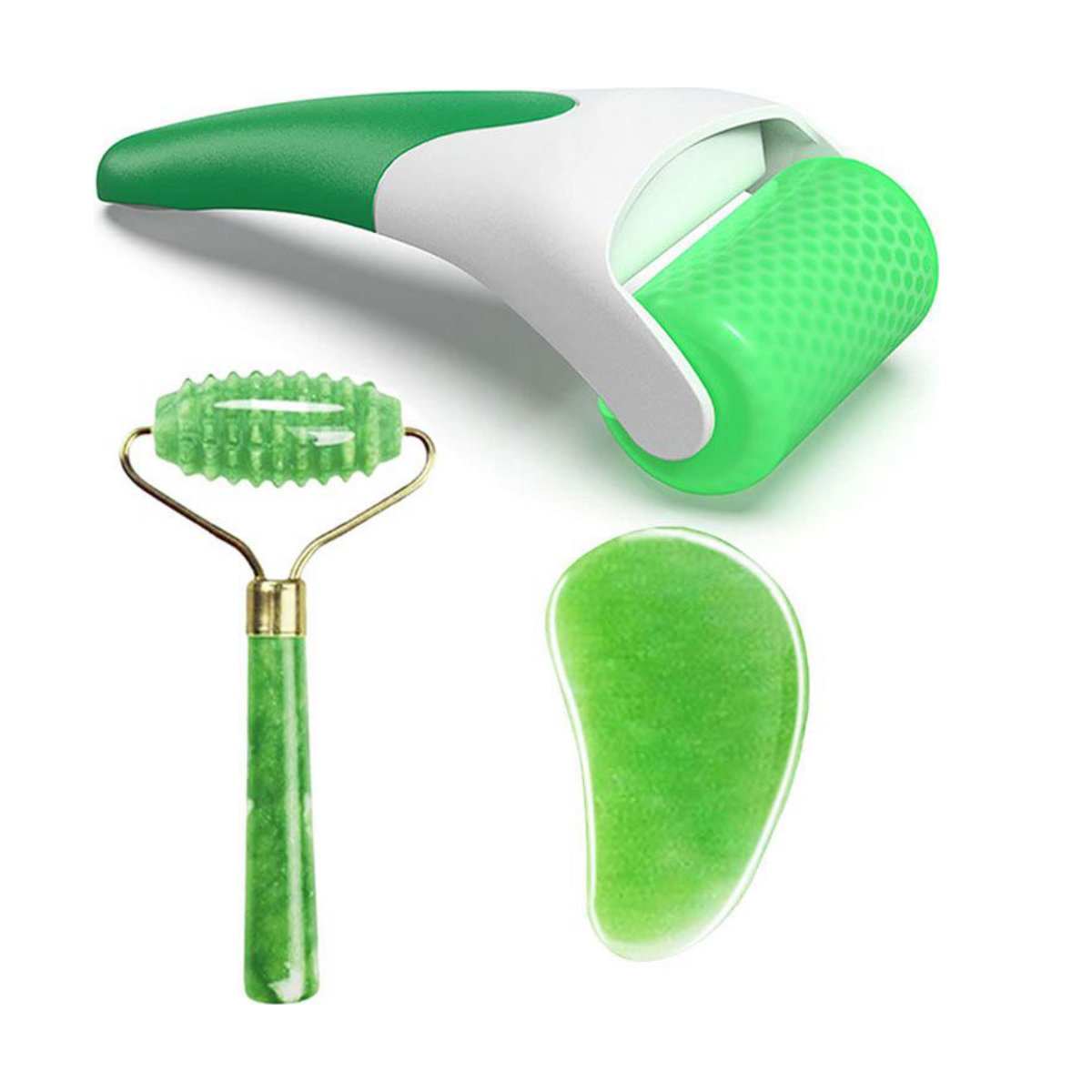 FIGHTART 3-in-1 Ice Roller, Jade Roller, Gua Sha Massage Tool