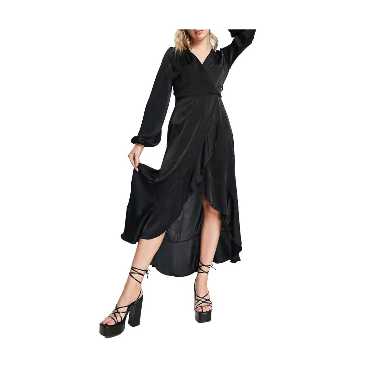 Flounce London Long Sleeve Midi Dress