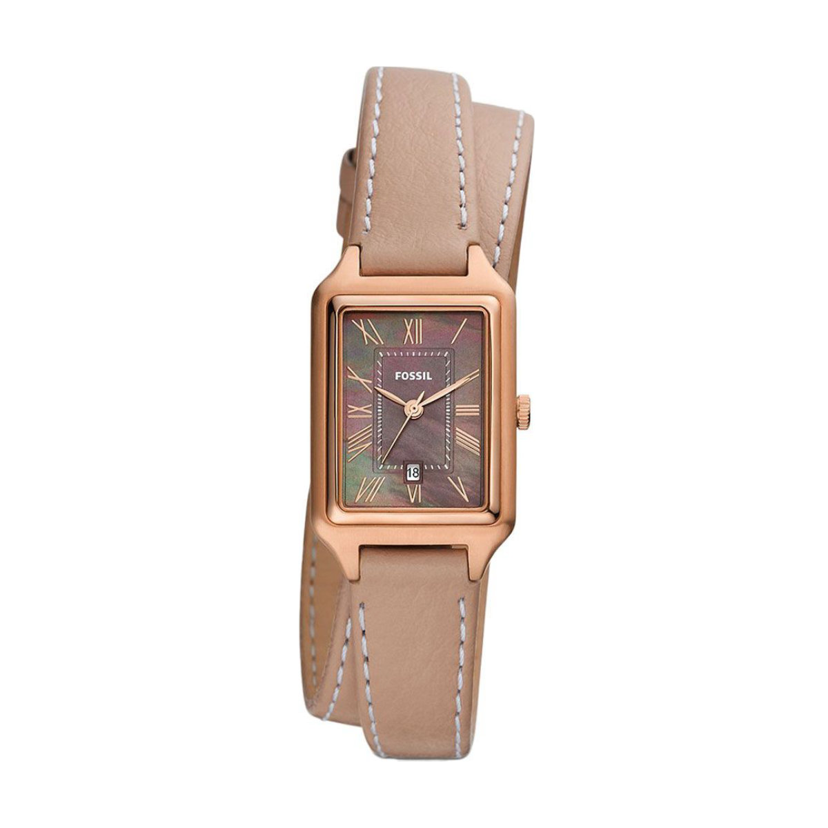 Fossil Raquel Three-Hand Date Latte Eco Leather Watch