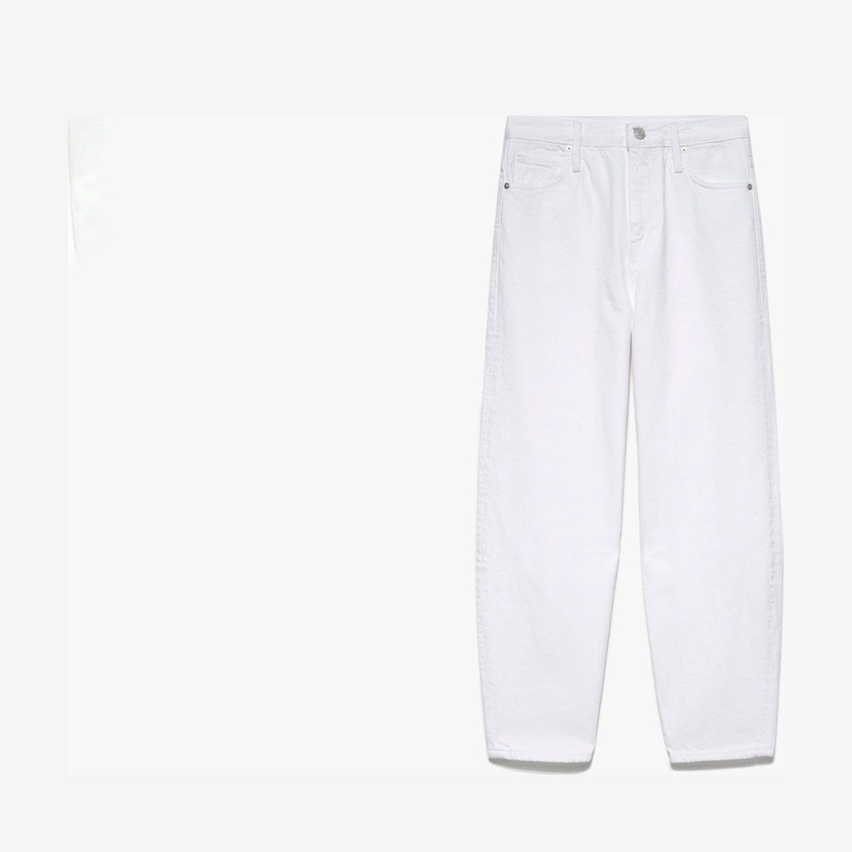 Frame Ultra High Rise Barrel in Rumpled Blanc