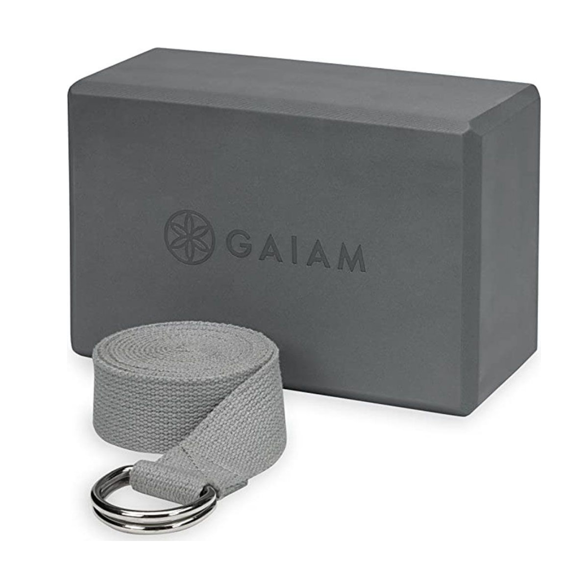 Gaiam Yoga Block + Yoga Strap Combo Set