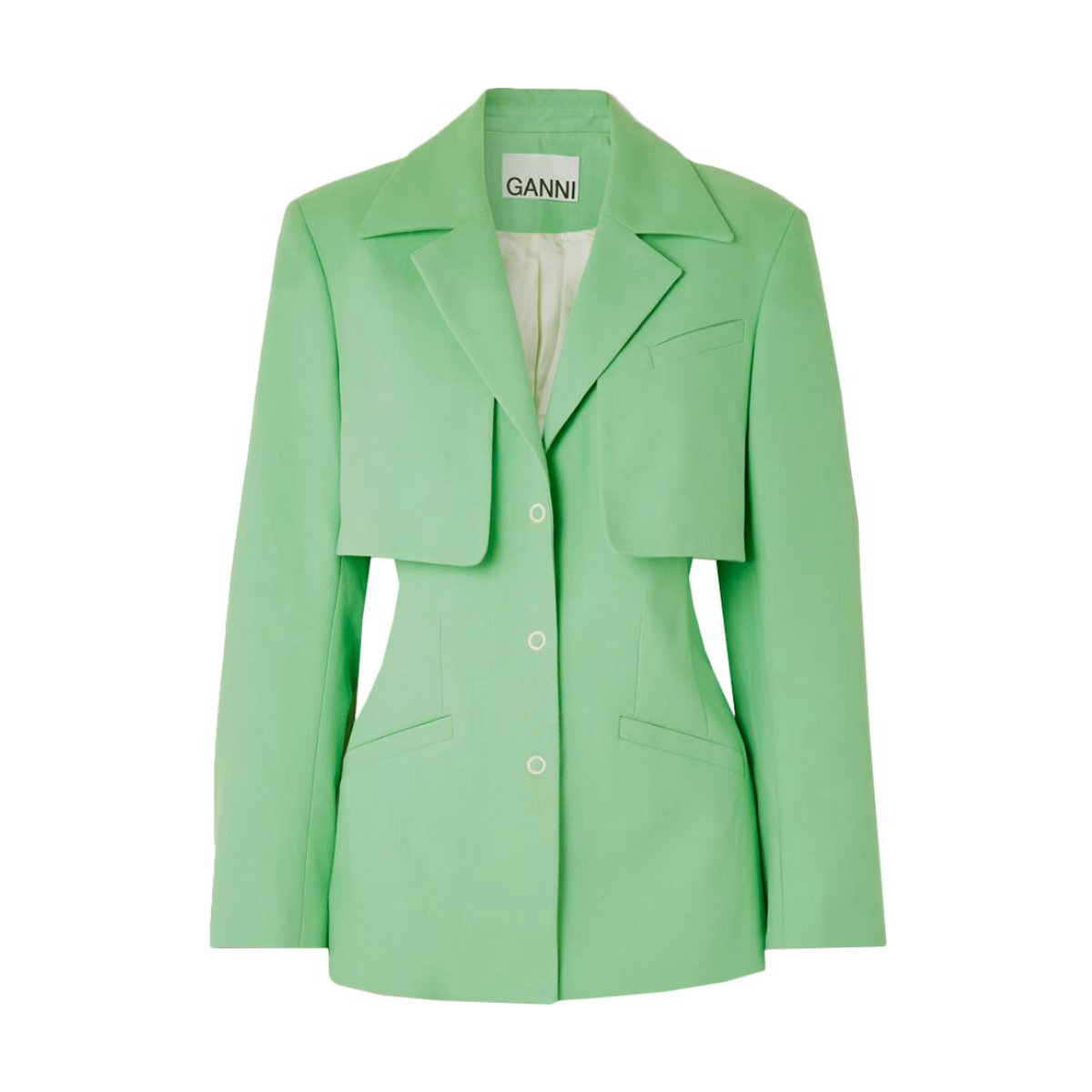 GANNI Layered Cotton Blazer